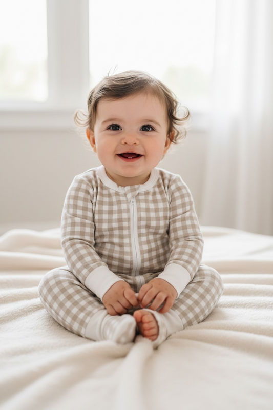 White Plaid Bamboo Sleeper