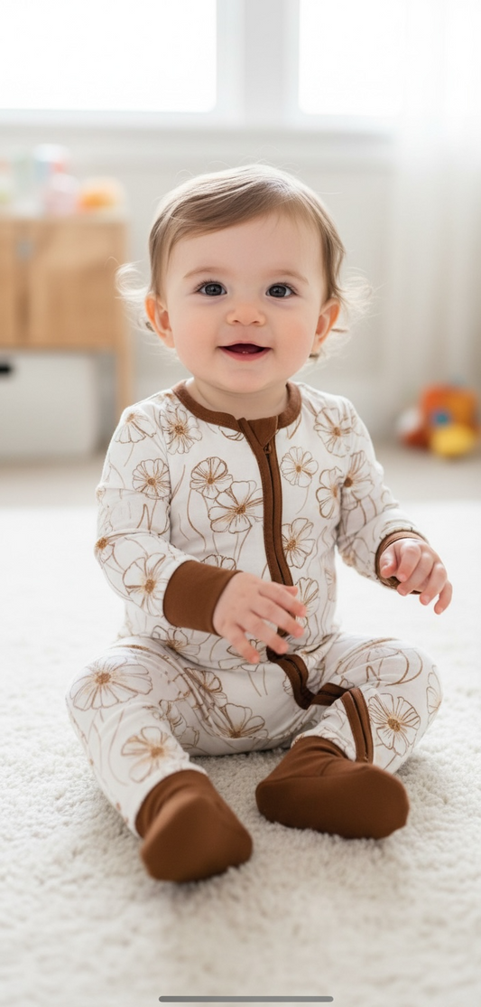 Rust Wild Flower Bamboo Sleeper