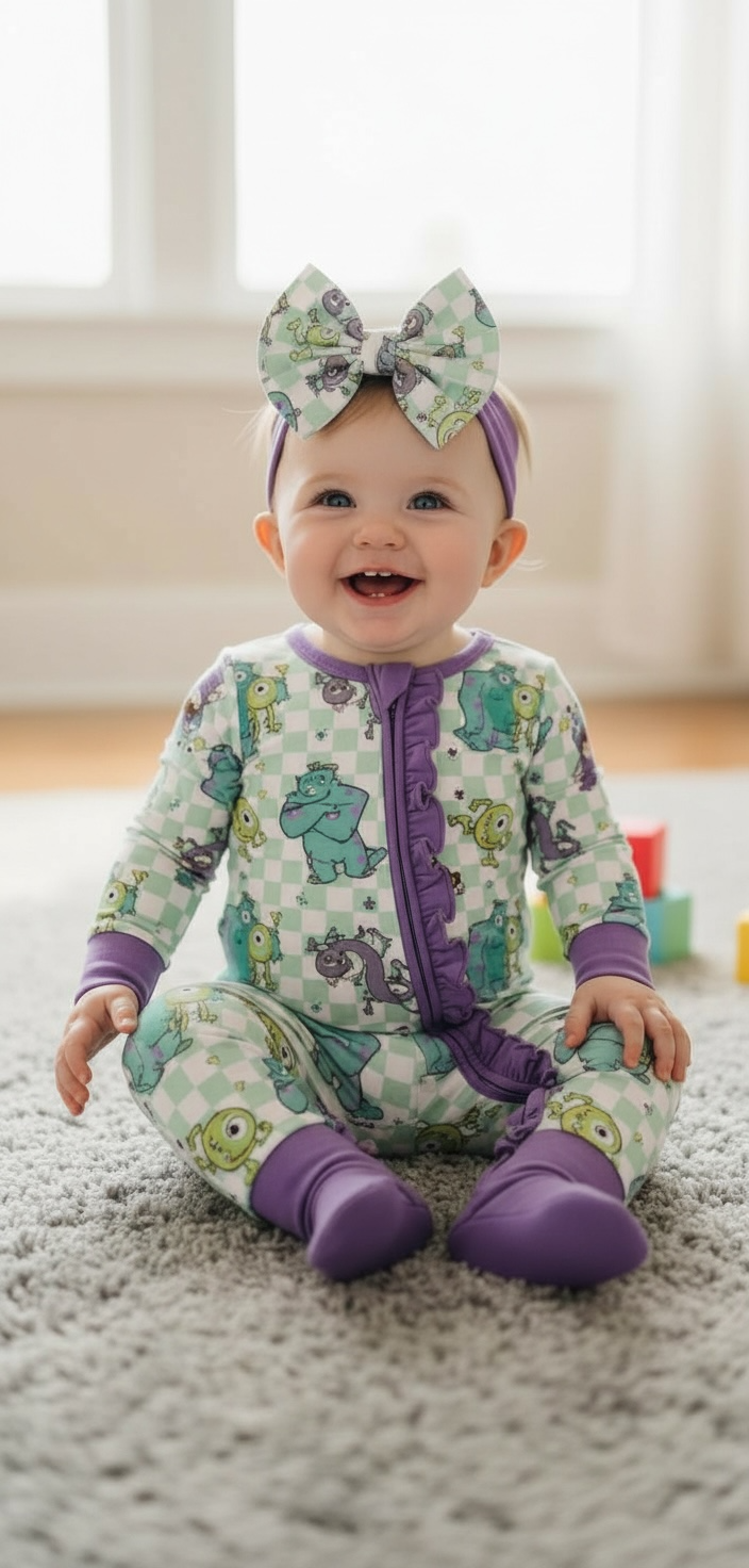 Monsters Ruffle Bamboo Sleeper